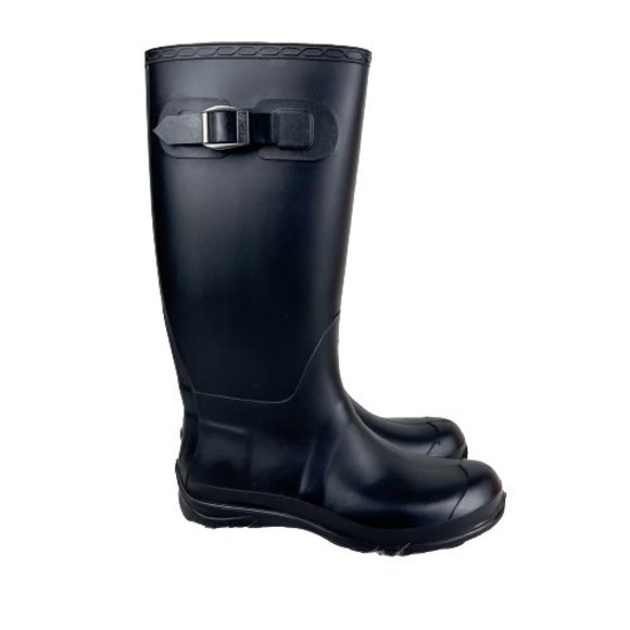 Kamik Shoes - Kamik Womens Olivia Black Round Toe Water Resistant Rubber Tall Rain Boots Sz 8